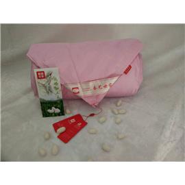 加密粉缎条蚕丝套子